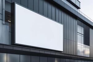 AI generated Mockup of a large billboard advertisement display on the sleek building photo