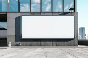 AI generated Mockup of a large billboard advertisement display on the sleek building photo