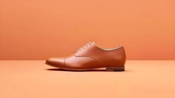 AI generated a tan shoe on an orange background photo