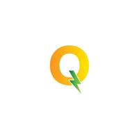 q letra renovable energía logo diseño modelo vector