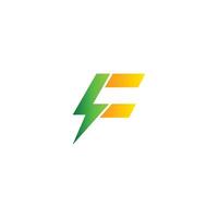 F letra renovable energía logo diseño modelo vector