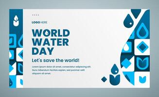 World Water Day Banner and Landing Page Design Template vector