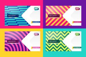 Colorful geometric background and banner design template for music event and festivities vector