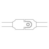 Propeller shafts and universal joints icon vector