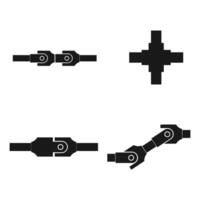 Propeller shafts and universal joints icon vector