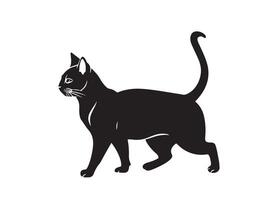 AI generated Cat silhouette vector illustration on a white background