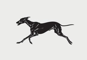 ai generado silueta de galgo vector ilustración en un blanco antecedentes