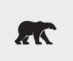 ai generado silueta de oso vector ilustración en un blanco antecedentes