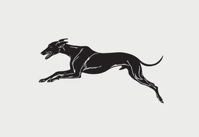 AI generated Silhouette of Greyhound vector illustration on a white background