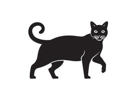 AI generated Cat silhouette vector illustration on a white background