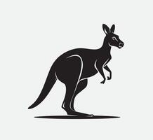 AI generated Silhouette kangaroo isolated on white vector