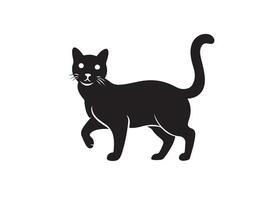 ai generado gato silueta vector ilustración en un blanco antecedentes