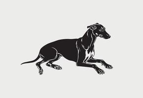 ai generado silueta de galgo vector ilustración en un blanco antecedentes