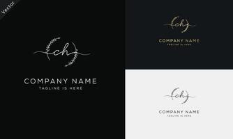 CH C H initial signature logo template. vector