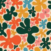 Bright Retro Floral Abstract Seamless Pattern vector