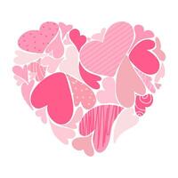 grande corazón lleno con corazones, amar, San Valentín día vector
