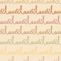 Love text one line word seamless pattern vector