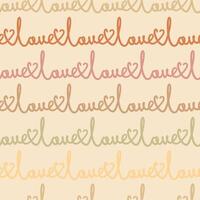 Love text one line word seamless pattern vector