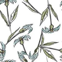 Floral Hand Drawn Sketch Seamless Pattern vector