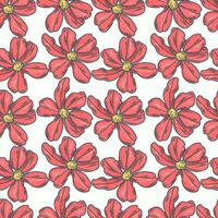 Floral Sketch Seamless Pattern vector