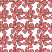 Floral Sketch Seamless Pattern vector