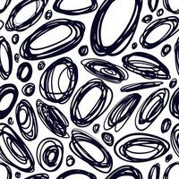 Hand Drawn Sketch Doodle Circles Lines Seamless Pattern vector
