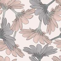 Retro Boho Flowers, Floral Seamless Pattern Background vector