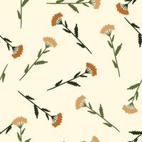 Boho Wildflowers Vintage Seamless Pattern vector