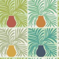 Modern Trendy Houseplant Seamless Pattern vector