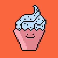 cupcake pixelart design illustration vector