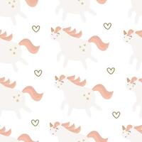 seamless pattern with cartoon unicorns. Magic. Colorful vector flat style for kids. Animals. hand drawing. baby design for fabric, print, wrapper