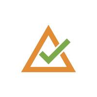 Triangle Check Mark, Check List Icon Vector Template