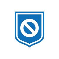 Prohibited Defense Shield Pictogram Icon Logo Template vector