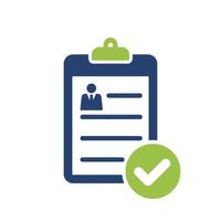 Resume Check Mark Clipboard Icon Vector Template