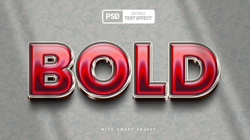 retro bold 3d text effect design psd