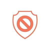 prohibido defensa proteger pictograma icono logo modelo vector