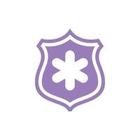 Simple Cross Healthcare Shield Icon Logo Template vector