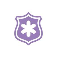 Simple Cross Healthcare Shield Icon Logo Template vector