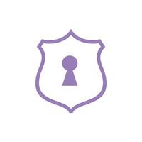 Keyhole Shield Pictogram Icon Vector Logo Template