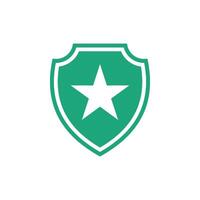 Star Shield Pictogram Icon Logo Template Illustration Design vector