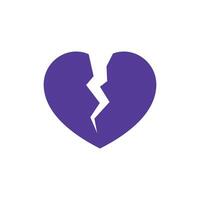 Broken Heart Icon Vector Template Illustration Design