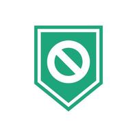prohibido defensa proteger pictograma icono logo modelo vector