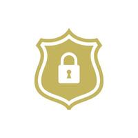 Padlock Shield Pictogram Icon Logo Template Illustration Design vector