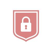 Padlock Shield Pictogram Icon Logo Template Illustration Design vector