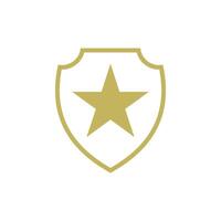 Diseño de ilustración de plantilla de logotipo de icono de pictograma de escudo de estrella vector