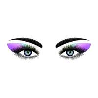 Eyes with bright make up. vector