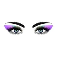 Eyes with bright make up. vector