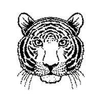 Tiger head with  bitmap effect vector