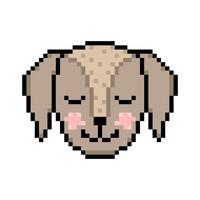 Dog head in pixel art style vector