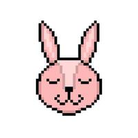 Rabbit head in pixel art style vector